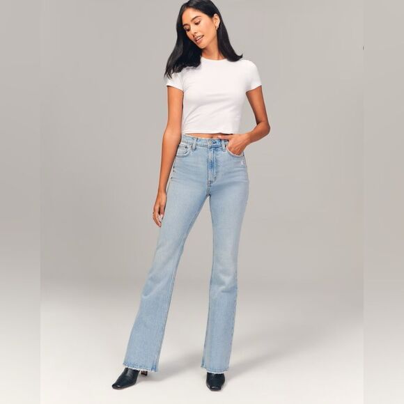 Abercrombie & Fitch The Vintage Flare High Rise Jeans Size 31/12 Short - Picture 9 of 15